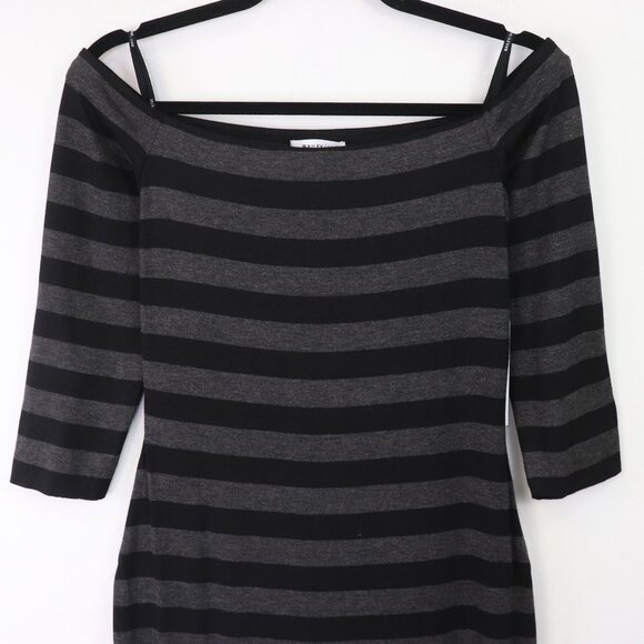 NWT Bailey 44 for Stitch Fix Galley Down Dress Stretch Knit Stripe Charcoal‎ M - Picture 4 of 6